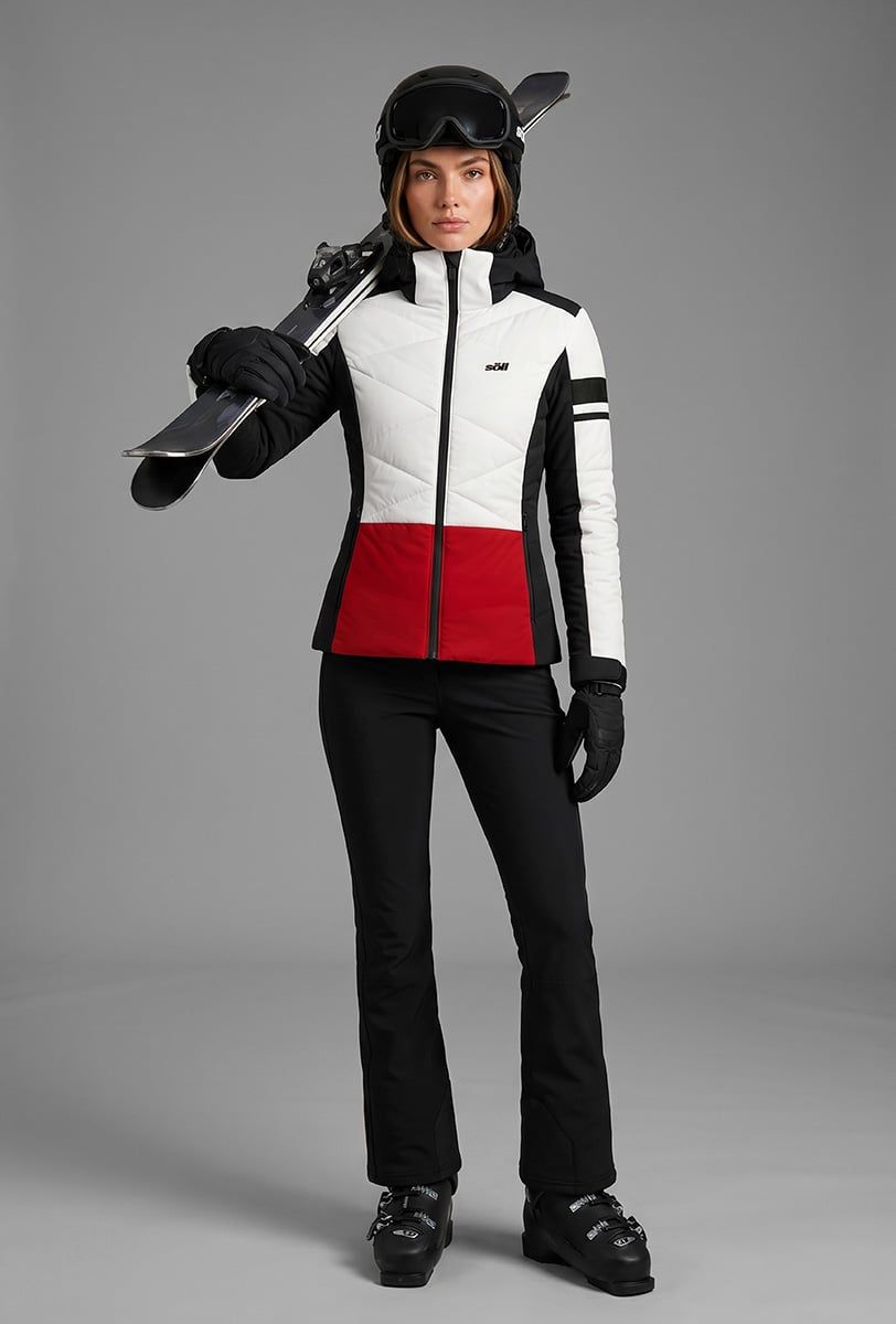 Chaqueta de esquí para mujer Söll ELECTRA White – con esquís - 2