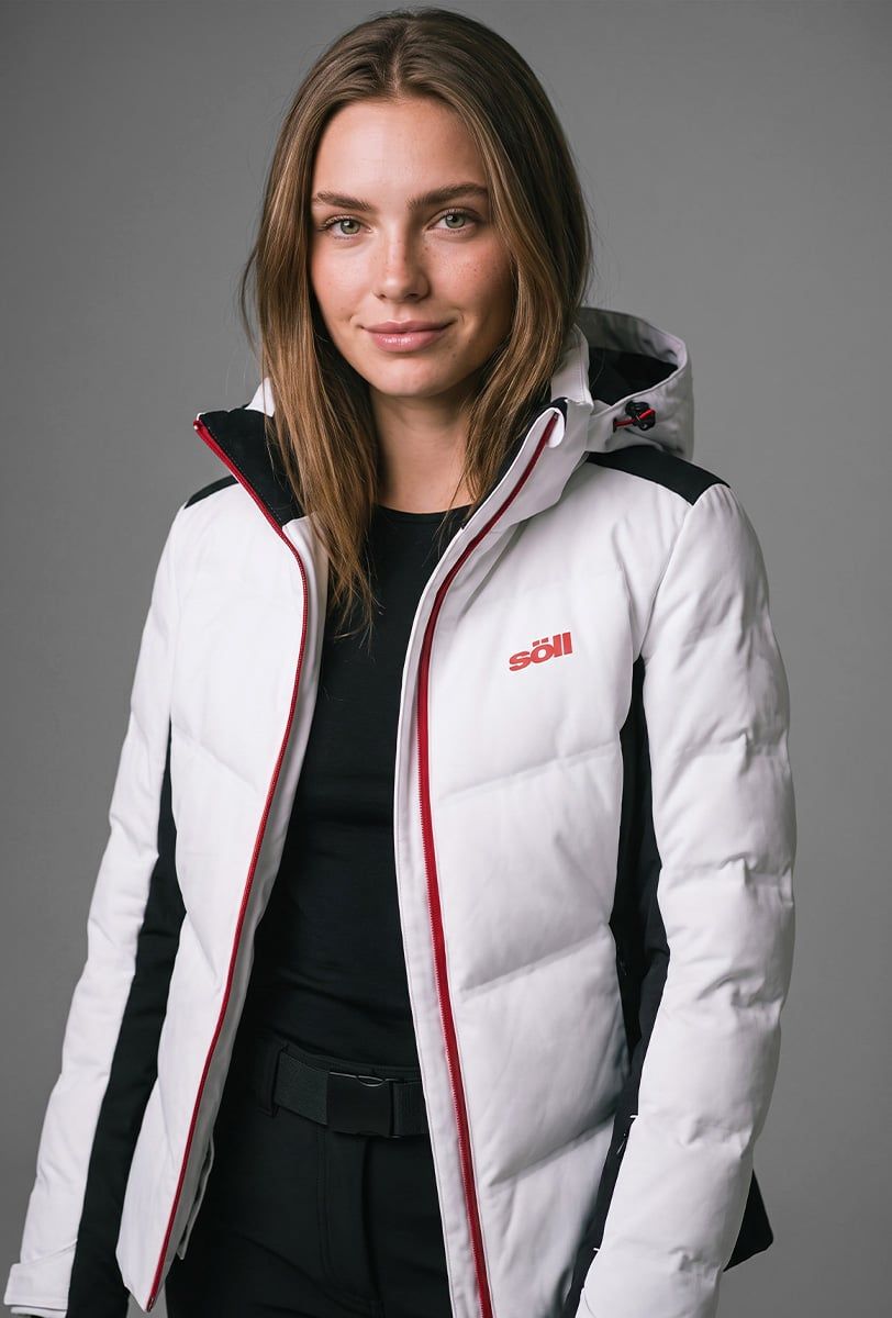 Chaqueta de esquí mujer Söll MOTION White – primer plano - 2