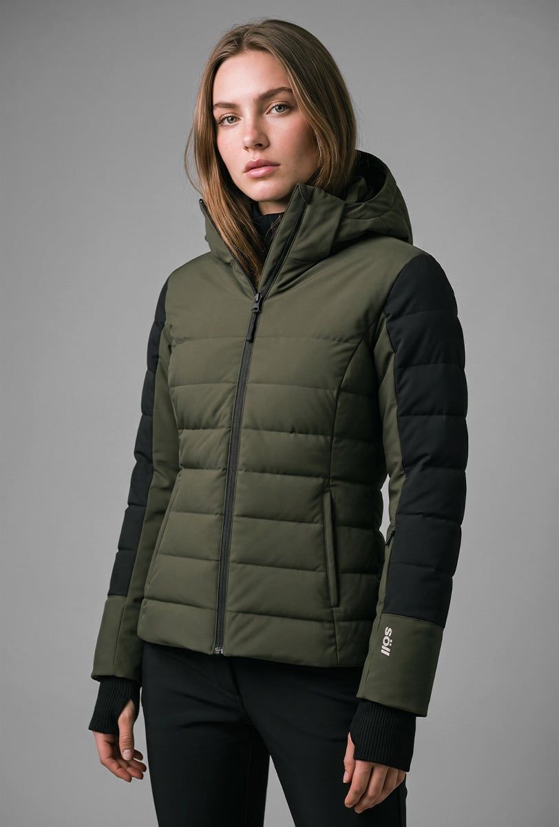 Chaqueta de esquí para mujer Söll NONIS Dark Olive – primer plano - 2