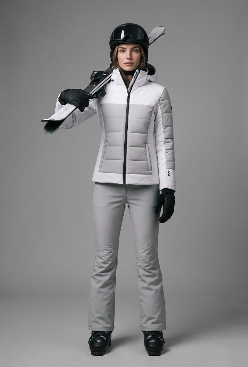 Chaqueta de esquí para mujer Söll NONIS White – con esquís - 3