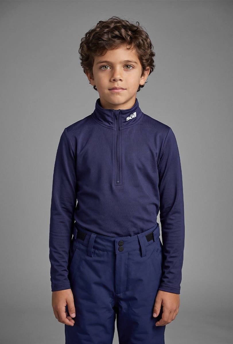 Forro polar esquí infantil Söll ACTIVE II Navy – primer plano - 3