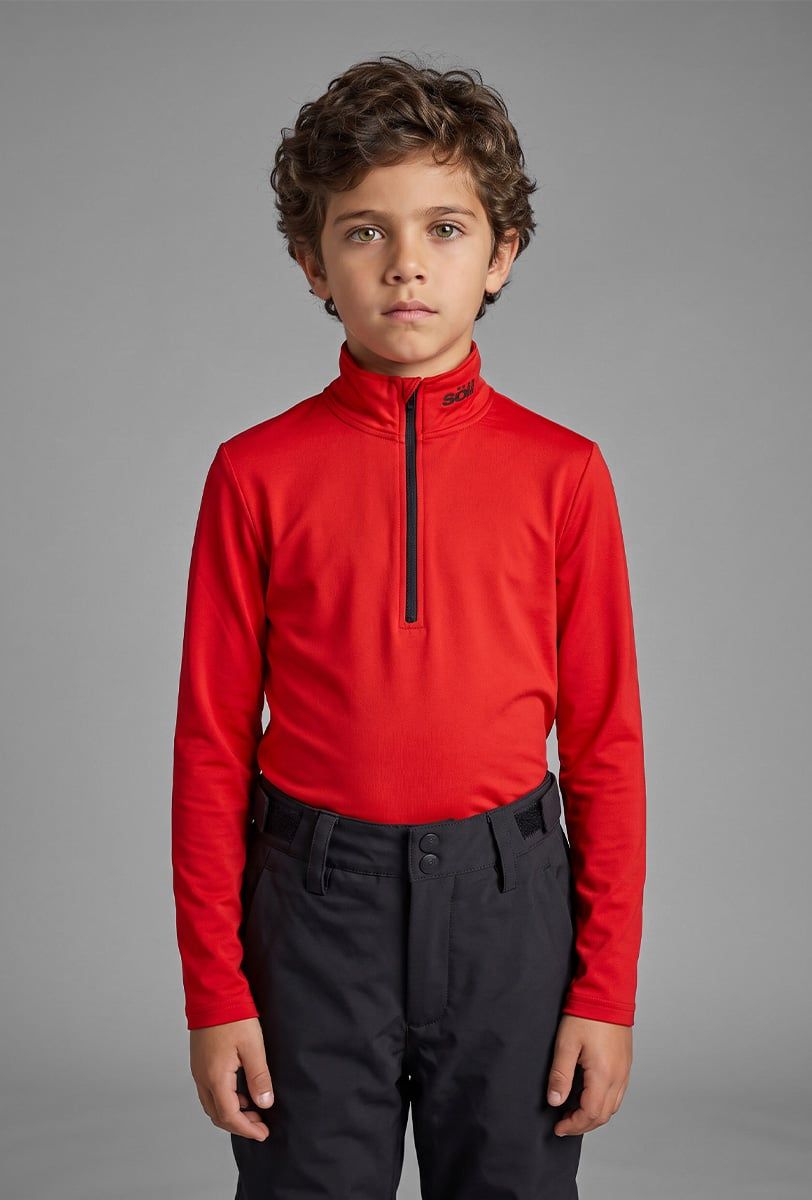 Kids ski fleece Söll ACTIVE II Red – close-up - 3