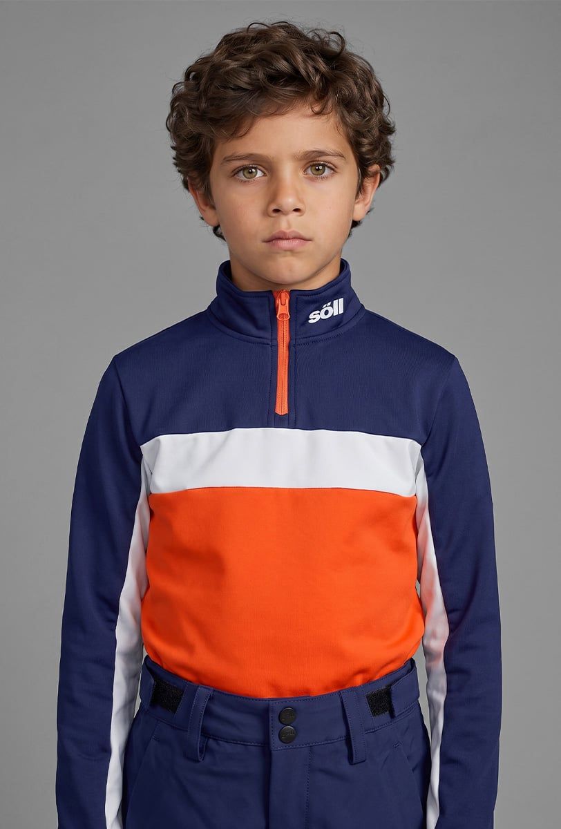 Forro polar esquí infantil Söll BORMIO Orange – primer plano - 3