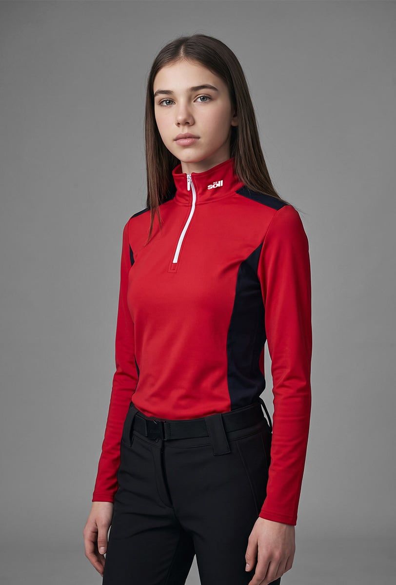 Forro polar esquí niña/chica Söll MEGEVE Red – primer plano - 3