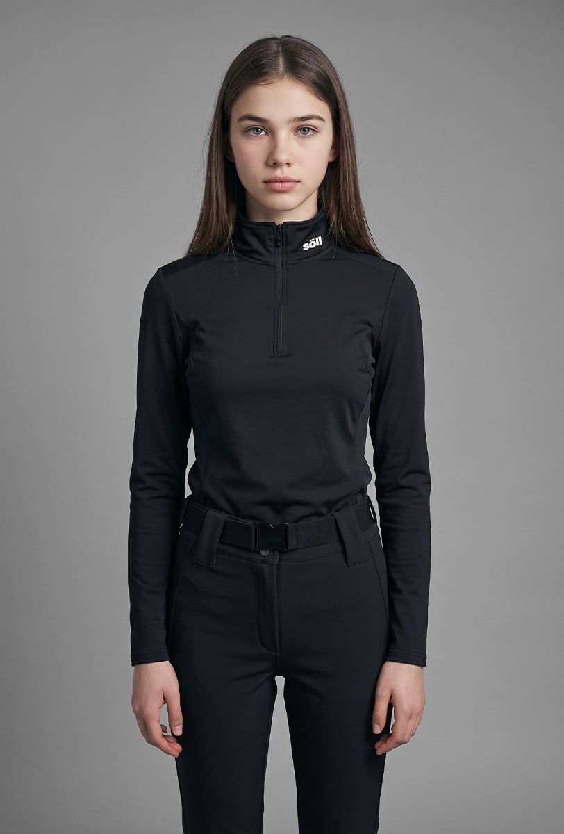 Forro polar esquí niña/chica Söll MORZINE Black – primer plano - 2