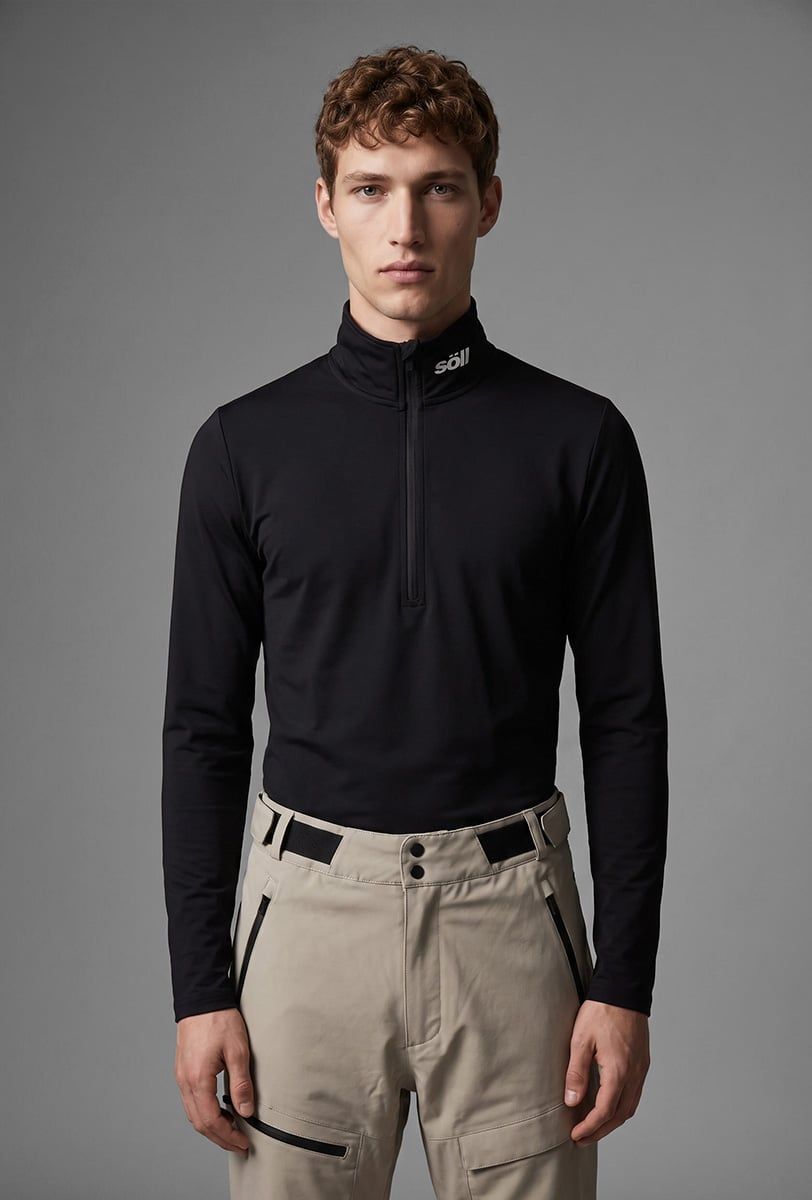Forro polar esquí hombre Söll ACTIVE II Black – primer plano - 2