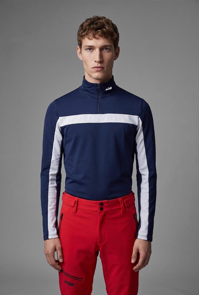 Forro polar de esquí para hombre Söll GSTAAD Navy – primer plano - 3