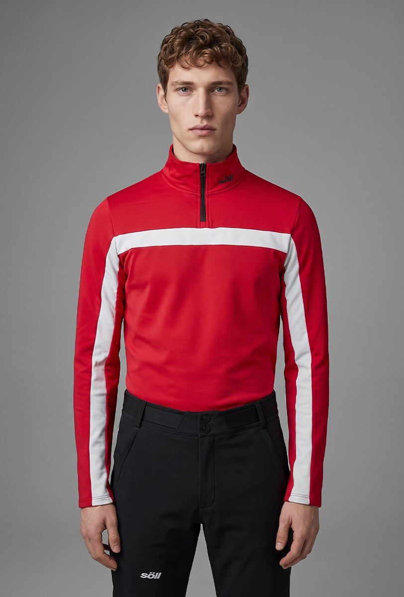 Forro polar de esquí para hombre Söll GSTAAD Red – primer plano - 2