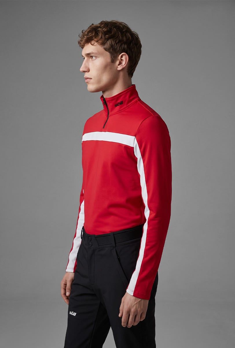 Forro polar de esquí para hombre Söll GSTAAD Red – vista lateral - 3