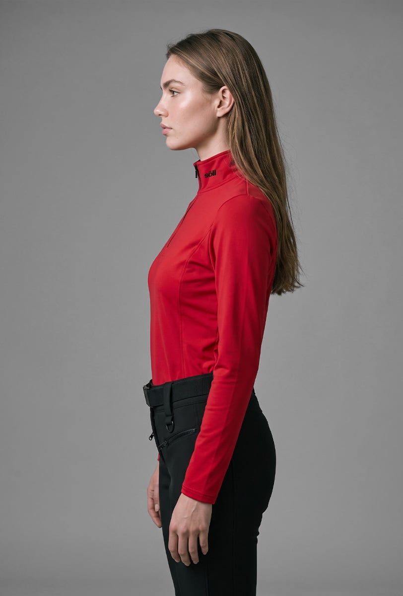 Forro polar esquí mujer Söll MORZINE Red – vista lateral - 2