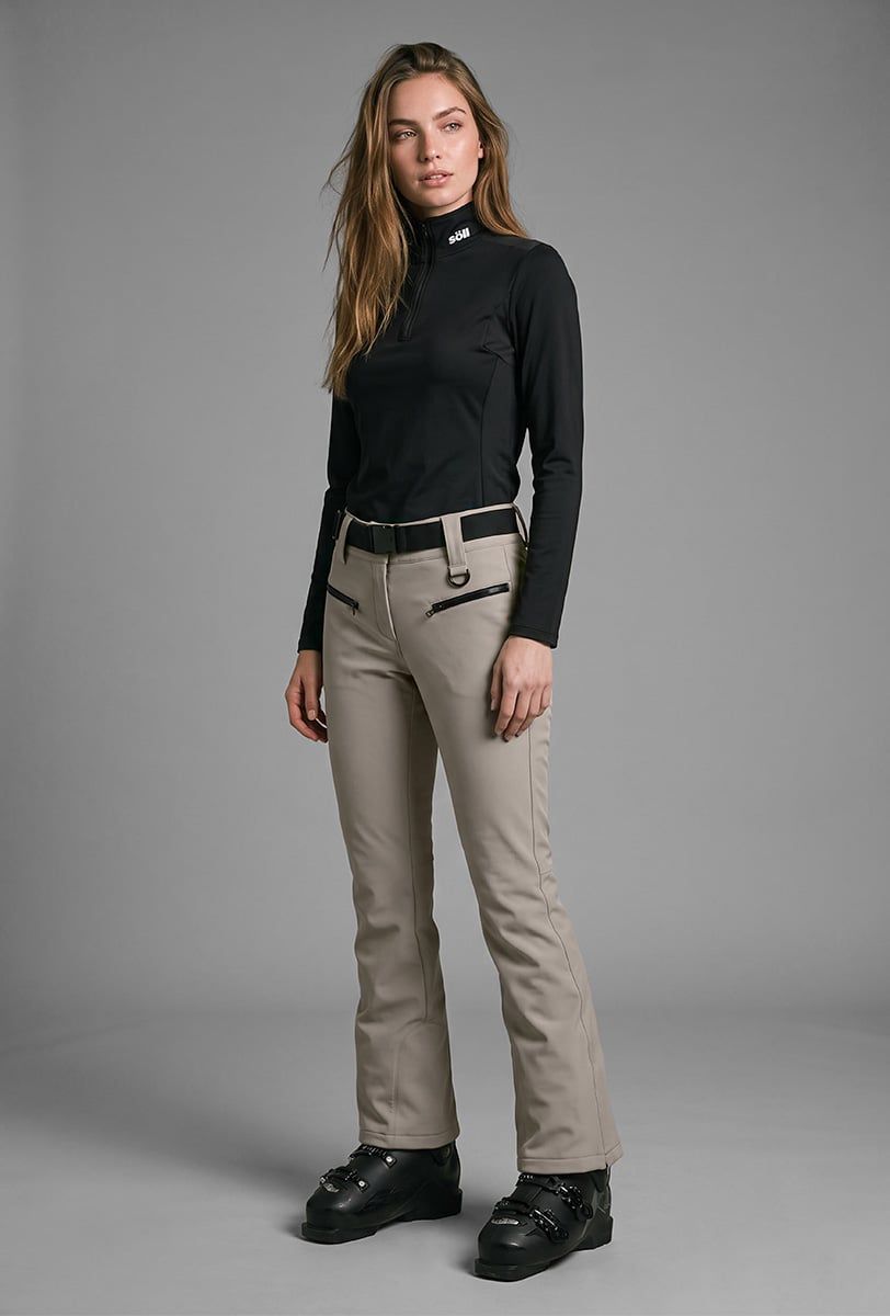 Pantalón de esquí para mujer Söll STELLAR Sand – vista frontal - 4